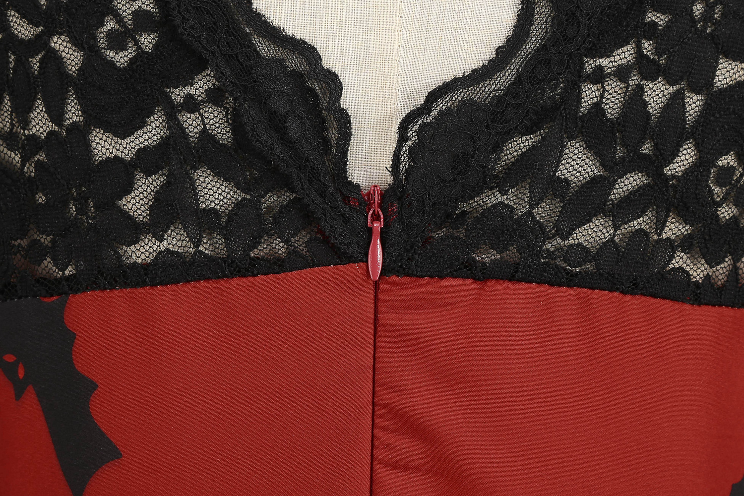 Womens Retro Lace round Neck Short-Sleeved Printed Maxi Dress for Cosplay Party